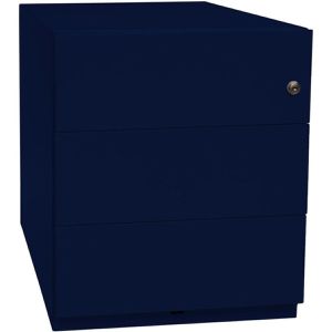 Bisley Rollcontainer Note, aus Metall, oxfordblau, mit 3 Schubladen, abschließbar