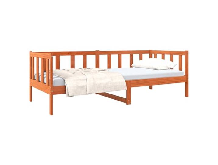 KKgypkn Bettrahmen Wachsbraun 80x200 cm Massives Kiefernholz Lattenrost Plattform Bettgestell Einzelbettrahmen
