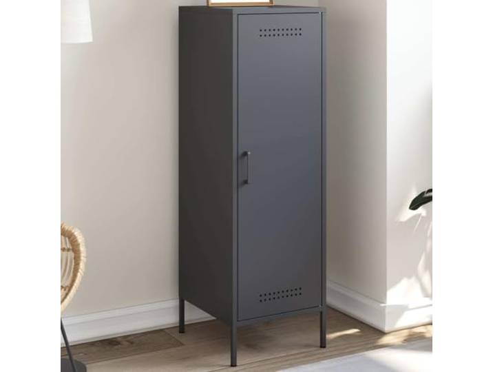 Jkghdrt Highboard Anthrazit 36x39x113 cm Stahl 3 Fächer Industrie-Stil, robuste Stahlkonstruktion, pflegeleichte Oberfläche, wandmontagefähig, vielseitig einsetzbar
