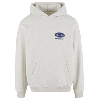 Kapuzensweatshirt ANOTHER COTTON LAB "Another Cotton Lab Summer in Paradise Oversized Hoodie", Damen, Gr. L, weiß (grau), 52% Baumwolle, 48% Polyester, bedruckt, Rundhals, Sweatshirts