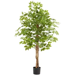 tectake Künstlicher Ficusbaum Fida, realistische Textur  Grün