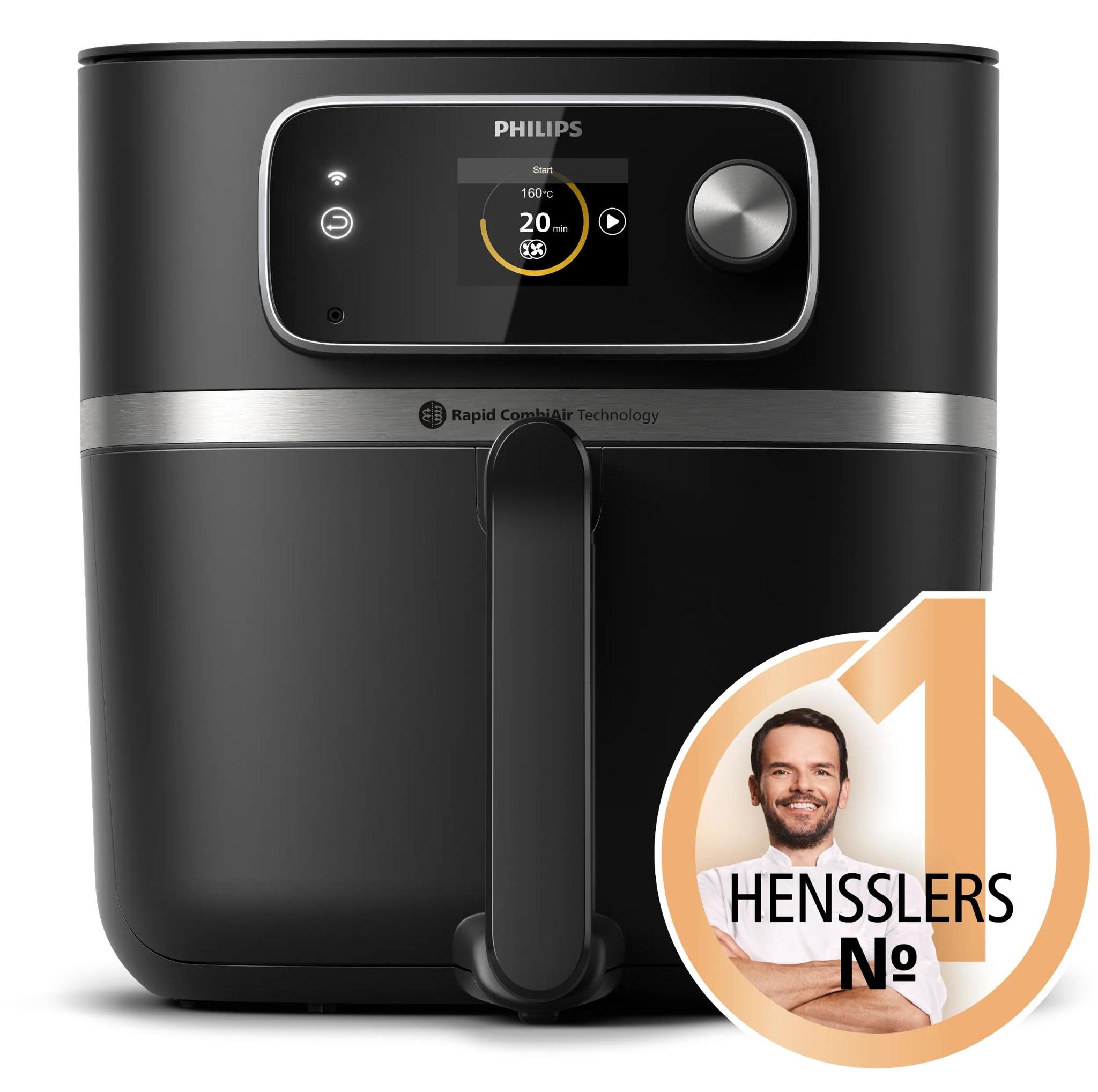 Philips Airfryer XXL 7000 Series Heißluftfriteuse, App-Steuerung, 2.0 kg, intuitives Display, Schwarz (HD9880/90)