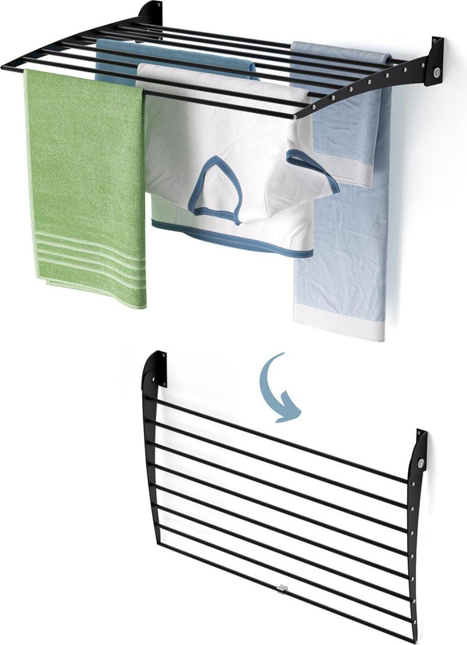Foxydry Fold wanddroogrek 80 cm - Zwart