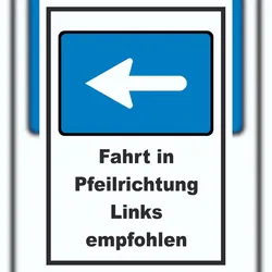 HB-Druck In Pfeilrichtung fahren links Symbol und Text A2 (420x594mm)