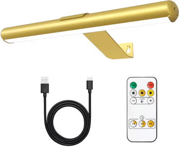Inspire Picks 4000mAh Rechargeable Wireless Picture Light LED Art Display Wall Lamp With Remote Control gold2