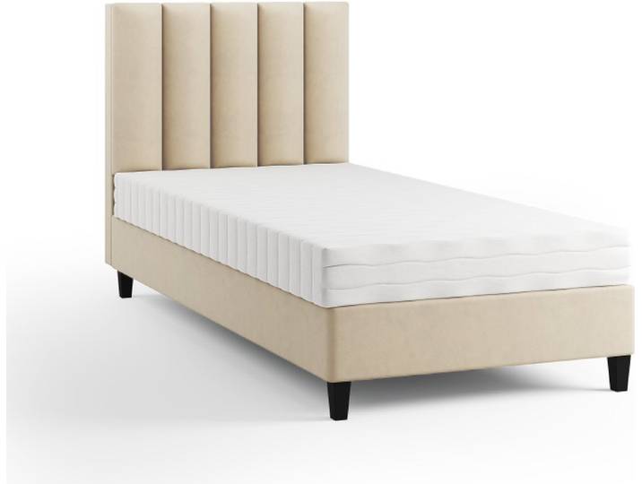 Boxspringbett Polsterbett Einzelbett KONGO ohne Matratze 90 x 200 cm Bett Schlafzimmer Jugendbett Kinderbett Hotelzimmer (Paris 121 - beige)