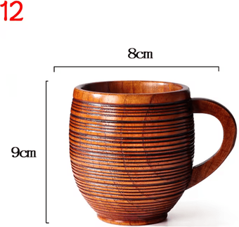 Inspire Essentials Handmade Wooden Beer Cup Natural Spruce Wood Big Belly Drink Mug l
