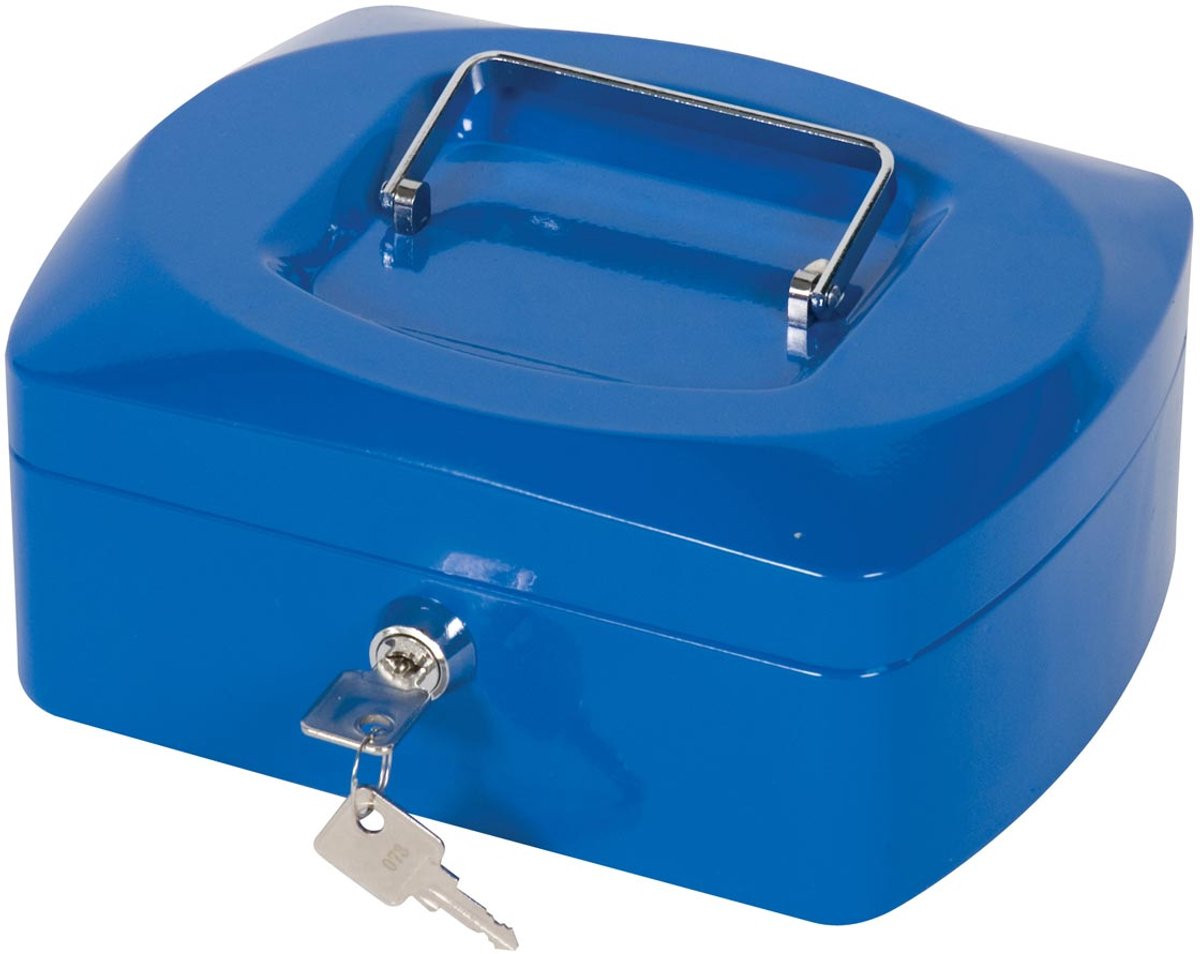 Q-Connect KF02623 geldcassette blauw, 20,32 cm