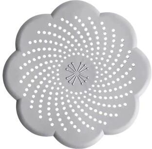 Uplifted Goods Flower Shape Silicone Floor Drain Cover grey 5pcs