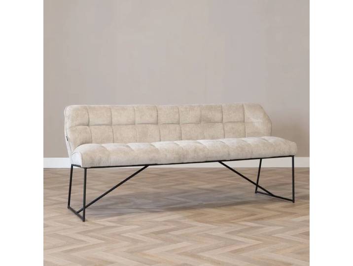 Bronx71® Scandinavische eetkamerbank Jelle taupe 220 cm - eettafelbank - eetbank