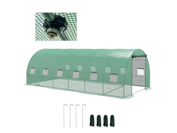 Serre extérieure Outsunny 6X3X2 m avec système d'irrigation intégré Vert