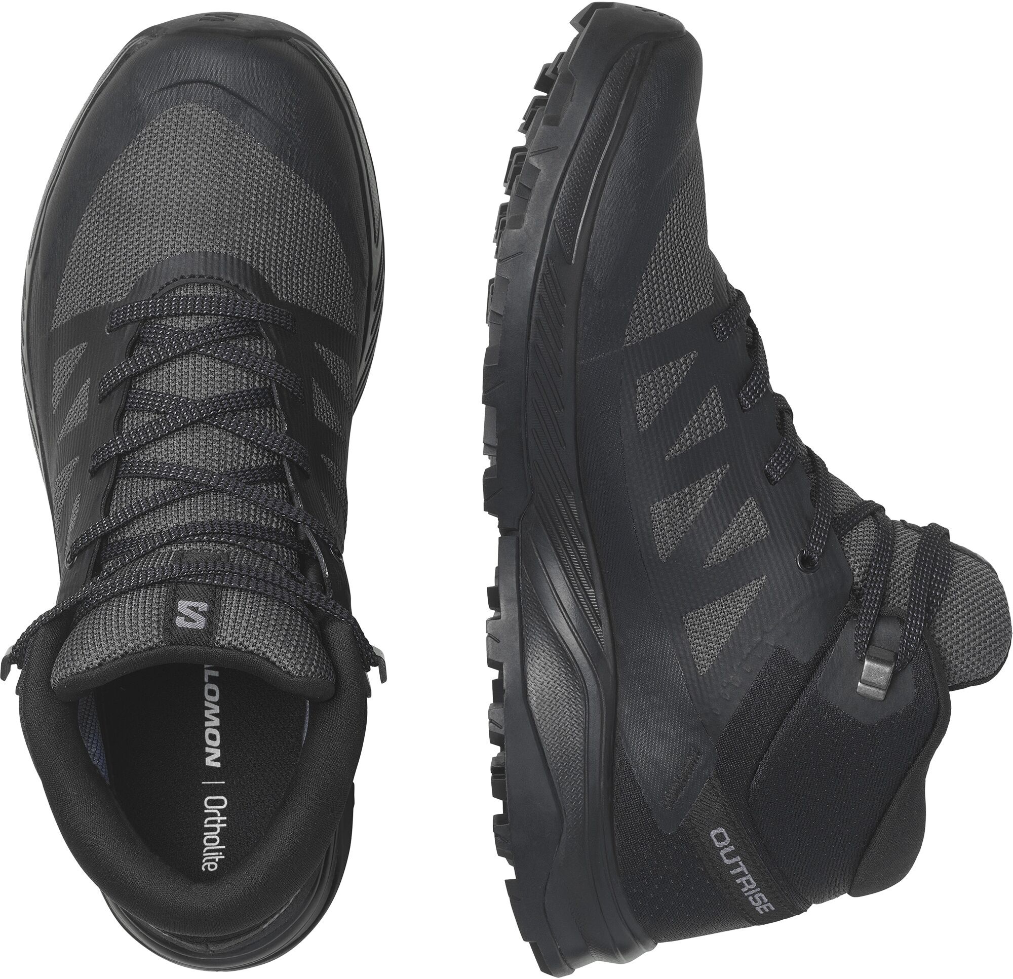 Wanderschuh SALOMON "OUTRISE MID GORE-TEX", Damen, Gr. 42, Synthetik, schwarz, unifarben, Schuhe Wanderschuh, wasserdicht schwarz 42, Synthetik
