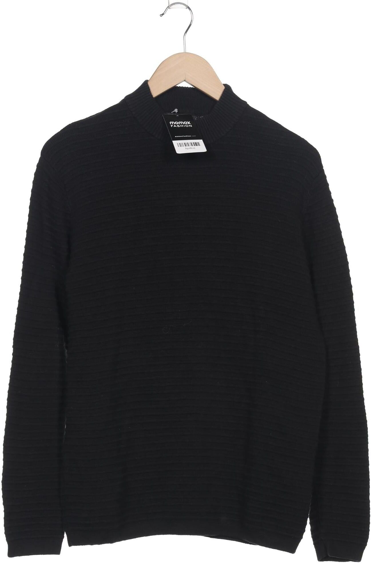 bershka Herren Pullover, Schwarz, Gr. M, Baumwolle - Second Hand