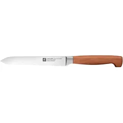 Zwilling - VIER STERNE Wood Utility Knife - Serrated Edge - 13 cm, Küchenmesser, Braun