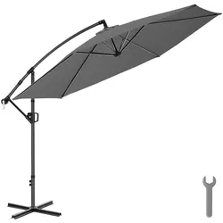 TecTake GmbH tectake Ampelschirm Artemis 360 Grad drehbar wasserabweisend UV-Schutz 50+ 350x350 cm grau Stabil und Praktisch
