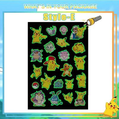 Glow Pokemon Tattoo Stickers set E