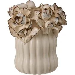 IB Laursen Vase Weiße Rose glasiert, H: 16 Ø: 14 cm - beige