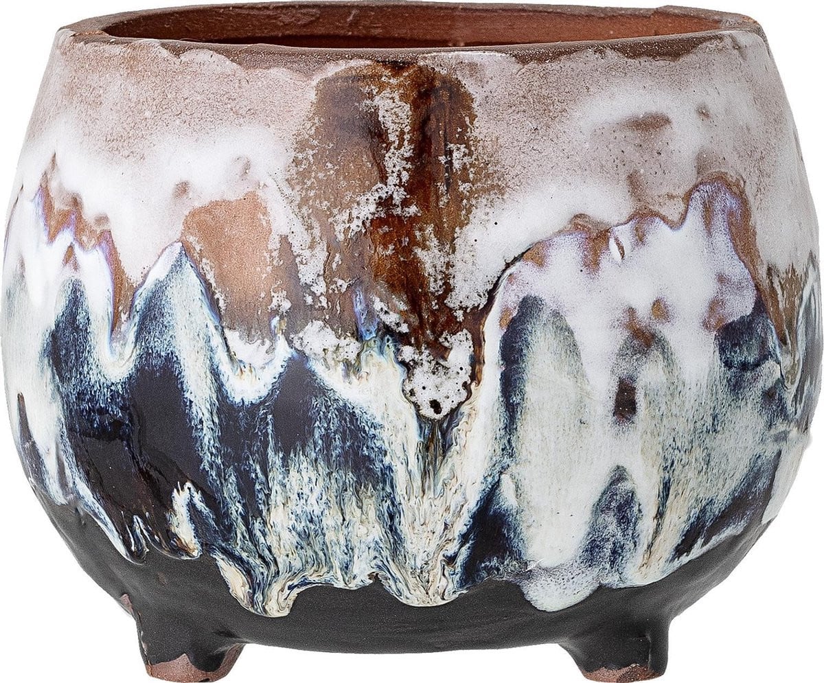 Bloomingville Bjanka decoratieve bloempot van terracotta in bruin, 14 cm