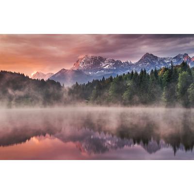 Fototapete PAPERMOON "Photo-Art ANDREAS WONISCH, SONNENAUFGANG AM SEE", bunt, B:5m L:2,8m, Vlies, Tapeten