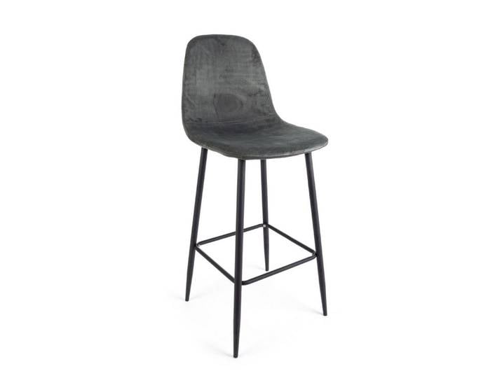 Feeling4Home Barhocker Irelia 2er-Set aus Samt, Dunkelgrau