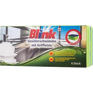 Blink Spülschwamm Geschirrschwämme, mit Griffrille & Scheuerseite, 6 Stück