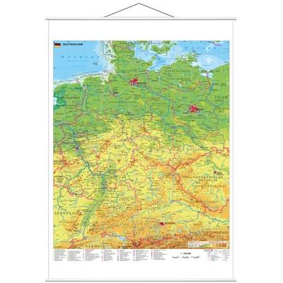Deutschland physisch Wandkarte mit Metallbeleistung, Karte von Heinrich Stiefel, Stiefel Eurocart, 978-3-86961-035-1
