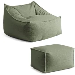 SITZSACK Bouclé Snug mit Hocker