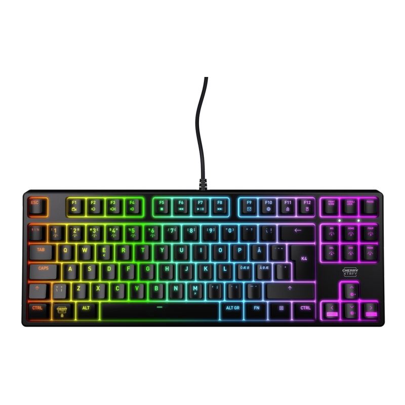 CHERRY XTRFY K4V2 TKL KEYBOARD WHITE CORDED MECHANICAL MX RED LAYOUT