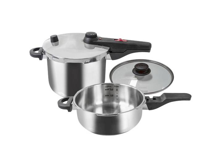 Kelomat Schnellkochtopfset Kelomat Alfa, Metall, 4-teilig, 28.50x32.50x46.50 cm, Kochgeschirr, Töpfe, Schnellkochtöpfe