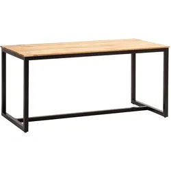 FineBuy, Esstisch, Esszimmertisch Esstisch Akazie Holz Massiv Metall Küchentisch Loft (200 x 100 x 76 cm)