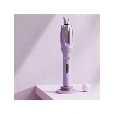CurlEase 28mm Automatic Hair Curler Negative Ions Rotating Ceramic Wand purple