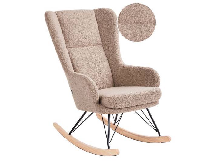 Fauteuil à bascule LUOMA Bouclé Beige
