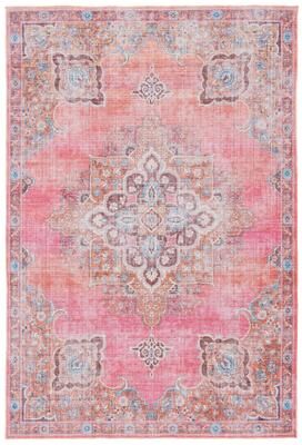 SAFAVIEH Serapi Machine Washable Asel Medallion Distressed Rug