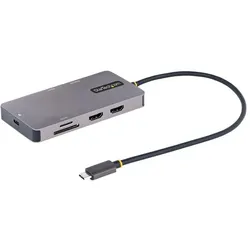 StarTech Multiport Adapter (USB-C, 2 Ports), Dockingstation + USB Hub, Grau