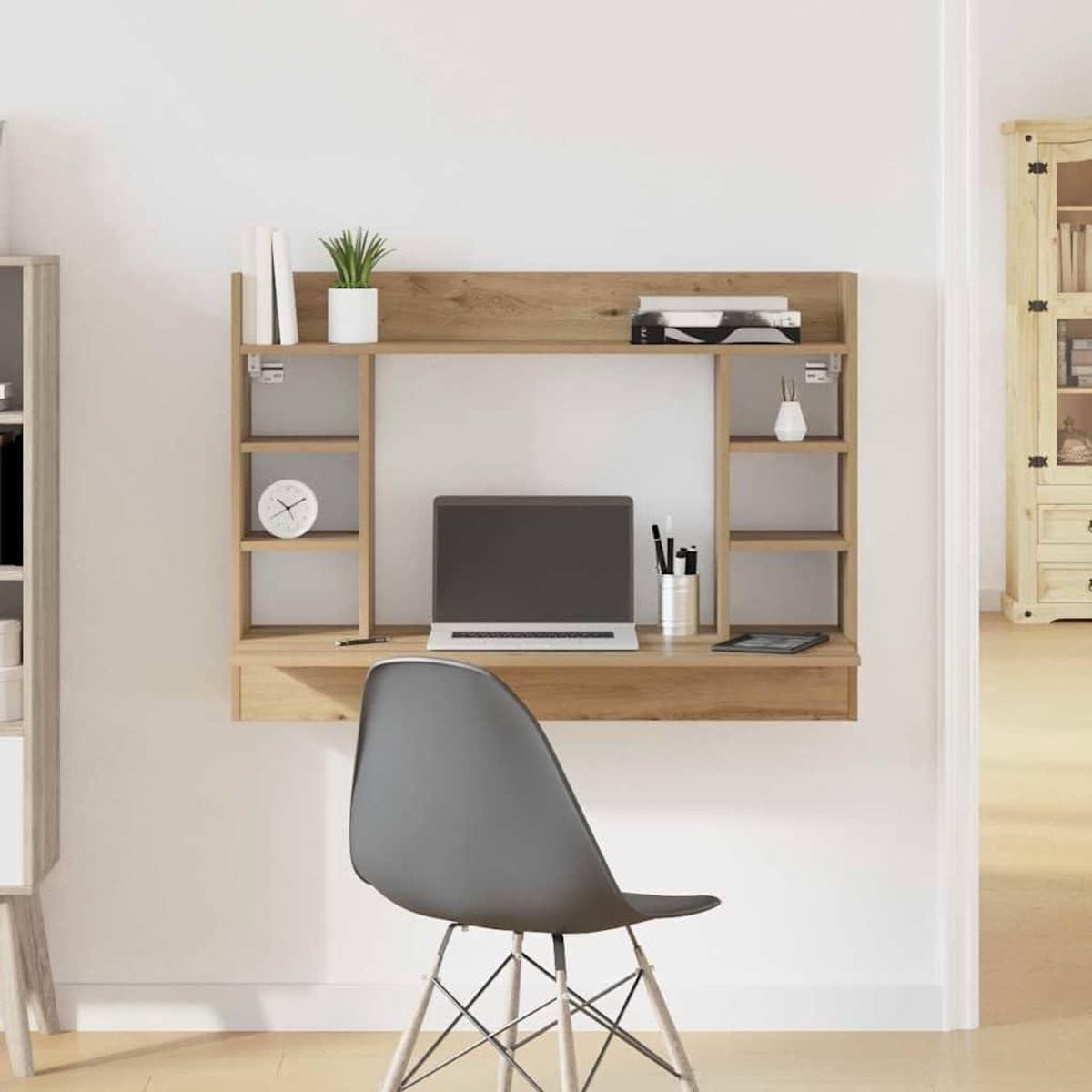 Ruimtebesparend opklapbaar wandbureau voor uw kantoor aan huis - B/D/H: 105 x 48 x 75 cm