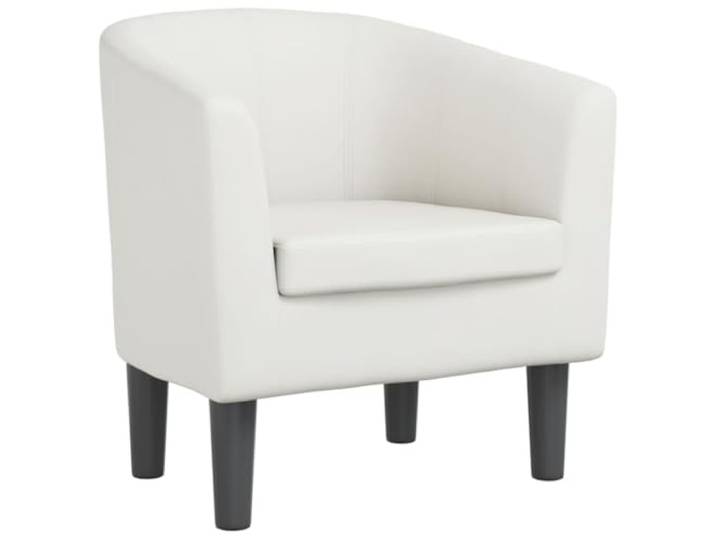 KTHLBRH Weißer Sessel aus Kunstleder, Cabriolet, 70 x 56 x 68 cm Fleckenabweisendes Kunstleder, Rahmen aus Kiefernholz und Sperrholz, Schaumstoff, maximale Belastung 110 kg