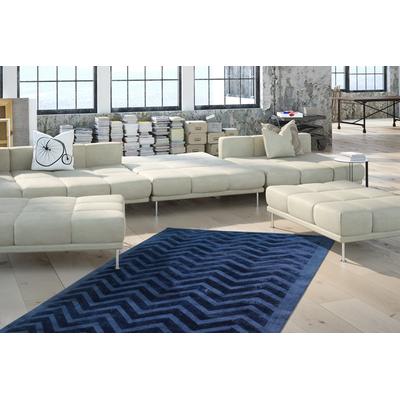 Teppich KAYOOM "Luxury 410" Gr. 3, blau (marineblau), B:120cm H:13mm L:170cm, Viskose, Teppiche, Teppich, Wohnzimmer