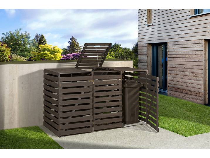 Weka Mülltonnenbox Anthrazit 92 × 219 × 122 cm 3 Tonnen