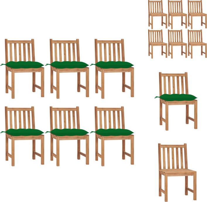 vidaXL Gartenstühle 6 Stk. mit Kissen Massivholz Teak - Gartenstühle