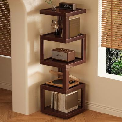 EP LIGHT 5-Tier 360° Rotating Bamboo Bookshelf Floor-Standing Cabinet - 5 Tier