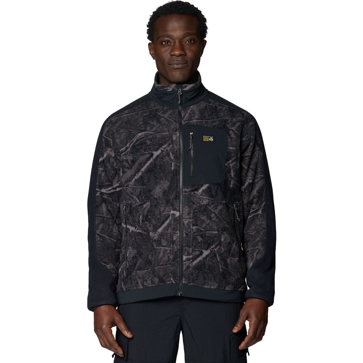 Mountain Hardwear M Après Pro Fleece Jacket shark treecover print, black (011) XL 216636-011-XL
