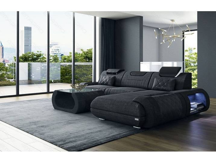 Couch Rimini L-Form in Stoff