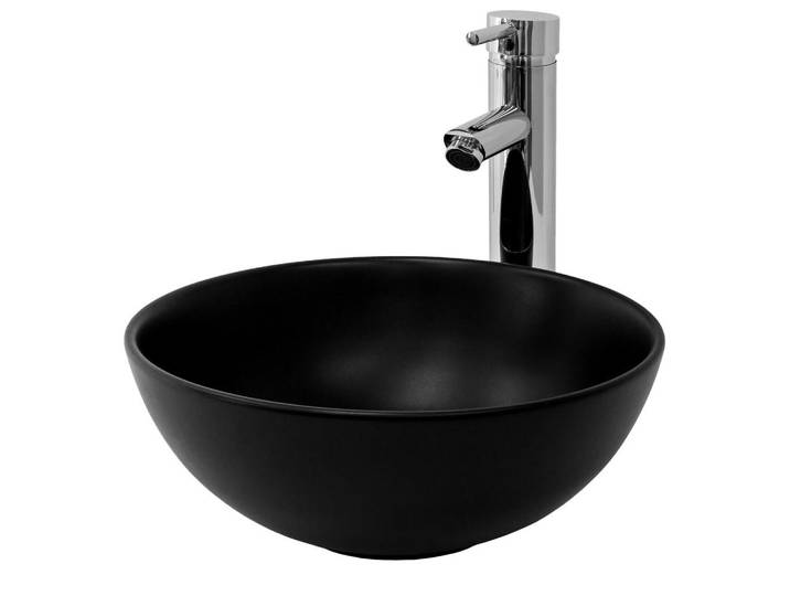 Ml-Design Waschbecken, Schwarz, Keramik, 32x13.5x32 cm, Badezimmer, Waschbecken & Armaturen, Waschbecken