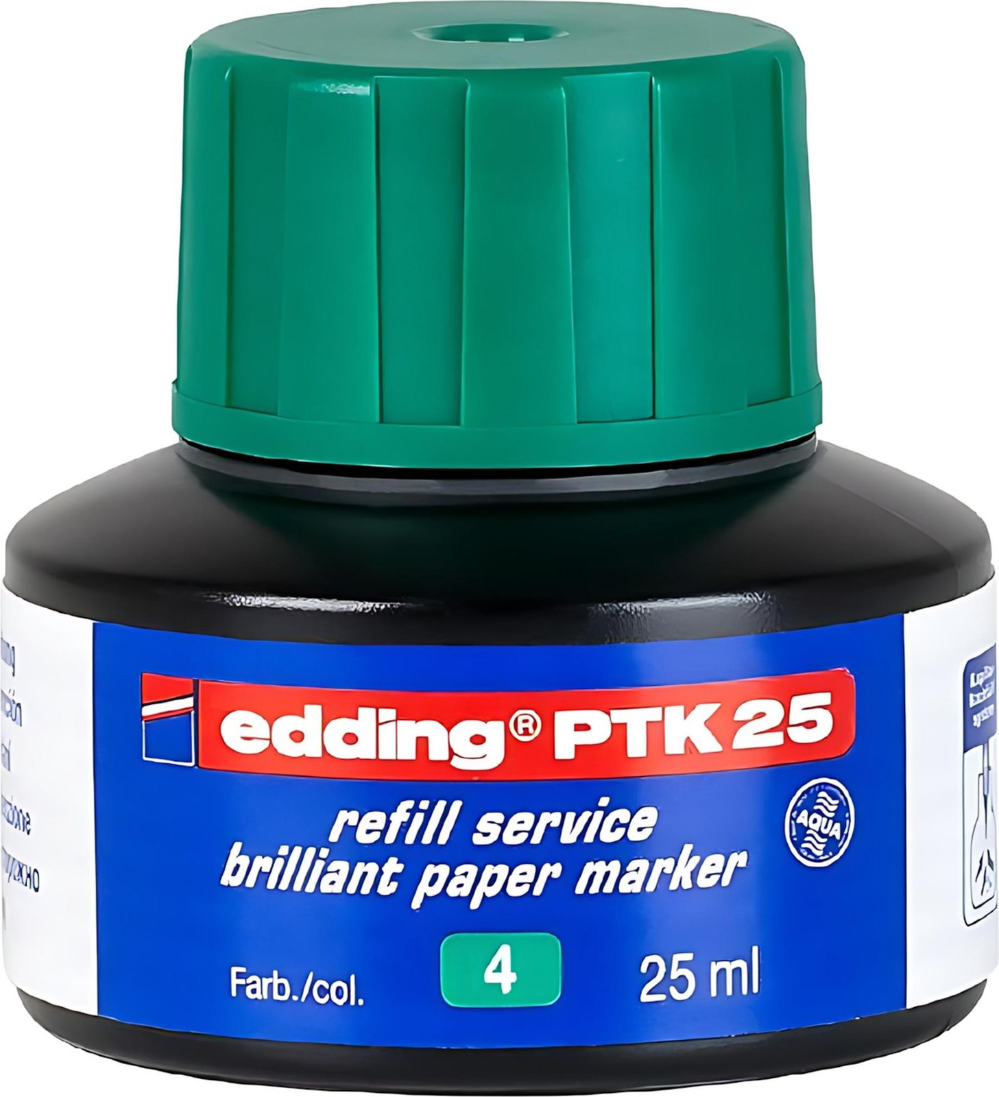 Edding PTK 25 heldergroene navulinkt voor papier 25 ml