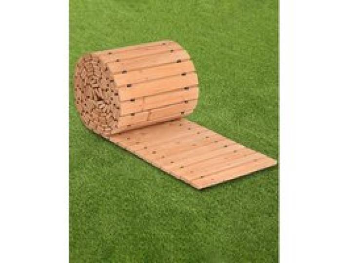 VEVOR Gartenweg Rollweg, 727x43 cm, Ausrollbarer Holzweg, Außengehweg aus Zedernholz mit Drahtseilverbindung, Gartentritt, dekorativer Holzweg, Trittplatten im Garten, Hinterhof, Terrasse