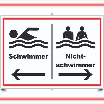 HB-Druck Schwimmer Nichtschwimmer Aufkleber A4 (210x297mm)