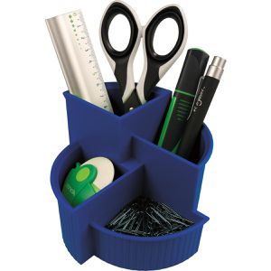 Helit Stiftehalter H63906, Linear, Kunststoff, 4 Fächer, blau