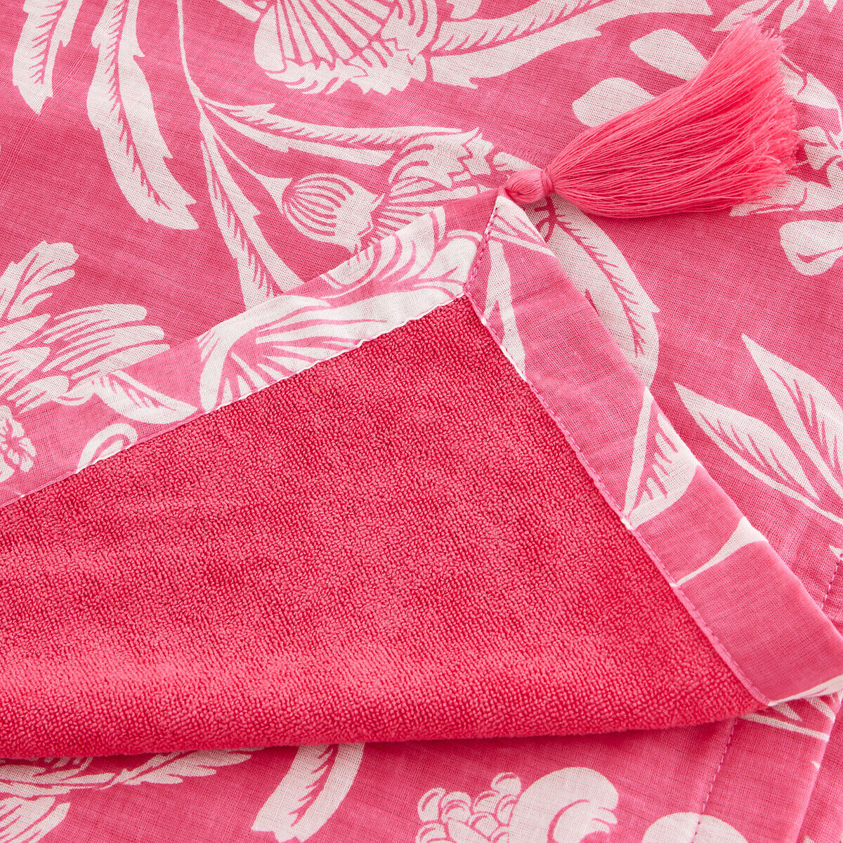 LA REDOUTE INTERIEURS Fouta XL, imprimé floral, doublée en éponge, LINDA