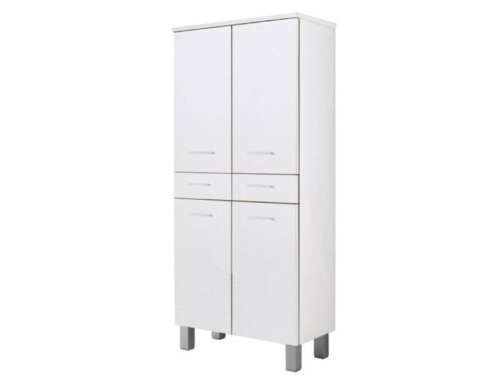 Colonne polyvalente double GAIA avec 4 portes 2 tiroirs Blanc Brillant