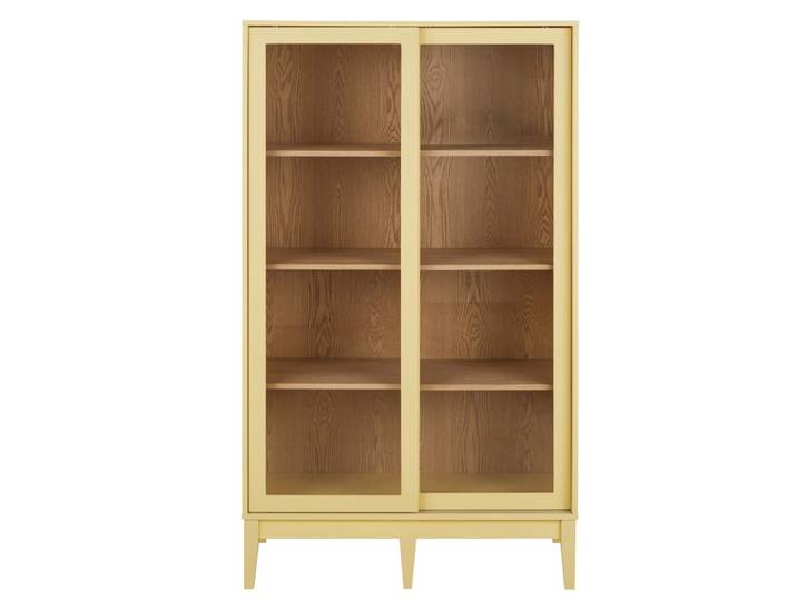 Vitrine mit 2 Türen, gelb